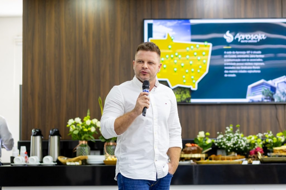 O diretor administrativo da Aprosoja/MT, Diego Bertuol