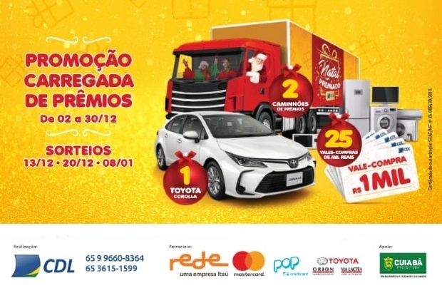 Promoção de Natal sorteará Corolla, vale compras de R$ 1 mil e mais; 900 lojas participantes
