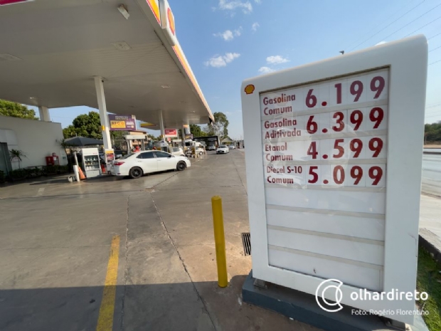 Gasolina tem mais um aumento e litro chega a R$ 6,19 em Cuiabá
