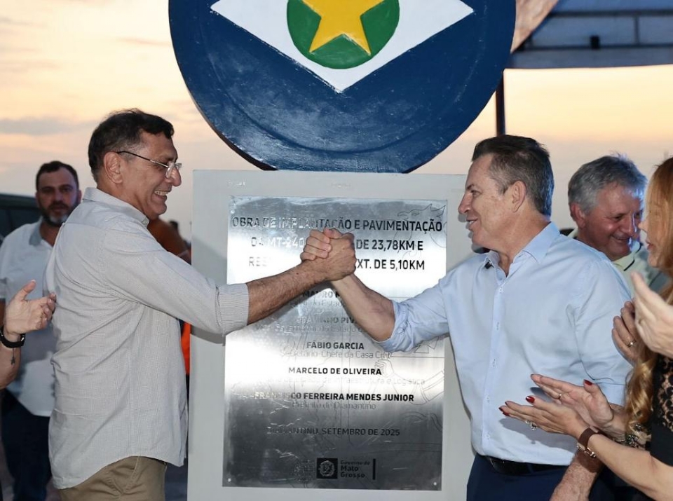 Asfalto novo na MT-240 melhora logstica de Diamantino: coloca cidade na rota da BR-163, afirma prefeito