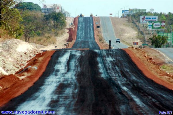 Foto ilustra duplicao da rodovia estadual Emanuel Pinheiro (MT-251)