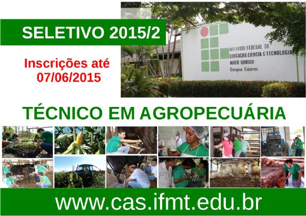 IFMT  abre processo seletivo para curso gratuito de Tcnico em Agropecuria