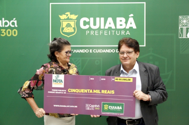 Prefeitura de Cuiab entrega R$ 92 mil em premiaes da Nota Cuiabana