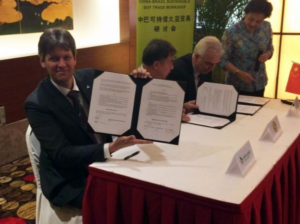 A formalizao da parceria significa o reconhecimento por parte do governo da China de que a soja mato-grossense  sustentvel.
