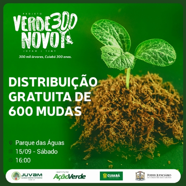 Projeto Verde Novo distribui 600 mudas de plantas no Parque das guas neste sbado