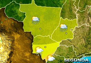 Semana comea com tempo nublado e previso de chuvas em Mato Grosso nesta segunda